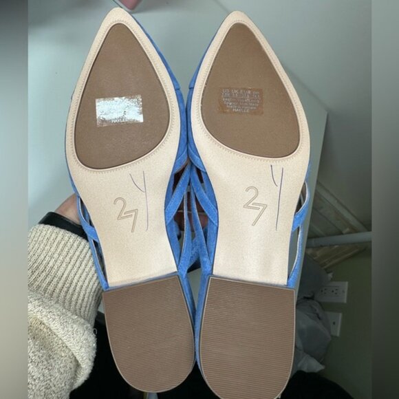 27 Edit Naturalizer Blue Suede Haylee Slingback Pointed Toe Flat Size 7.5 - Picture 5 of 6
